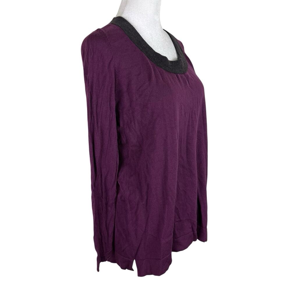Akris Punto 100% Wool Purple Pullover Lightweight Blouse Minimalist Capsule Sz 8 - Picture 3 of 8